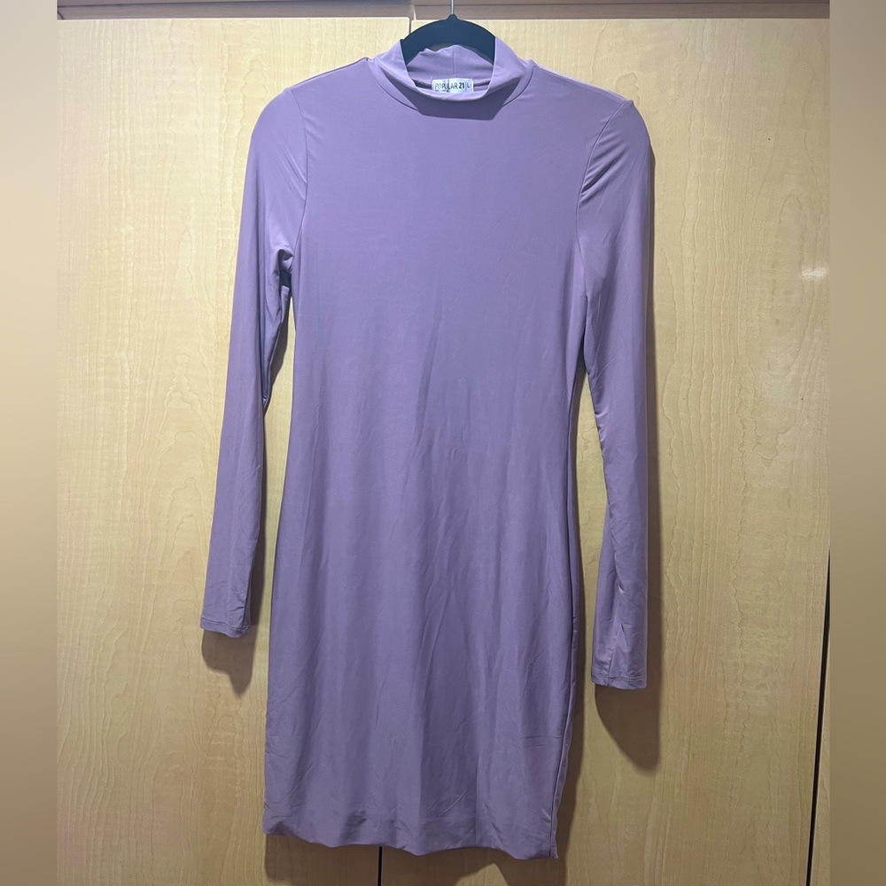 Form fitting high neckline dress